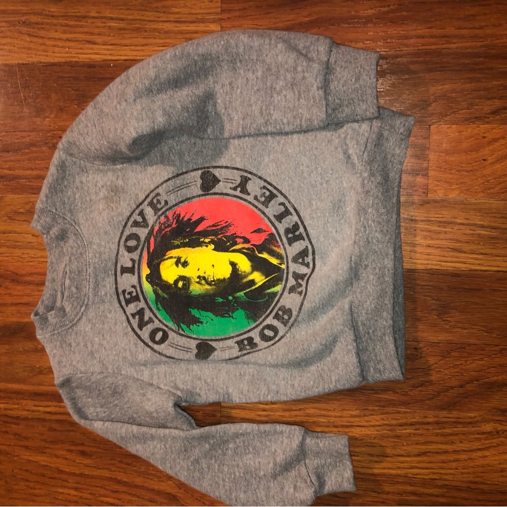 Gray Bob Marley Graphic Sweater